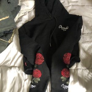 Black crooks and castles crop hoodie